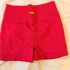 Women’s High-Waist Hot Pink Seamless Shorts